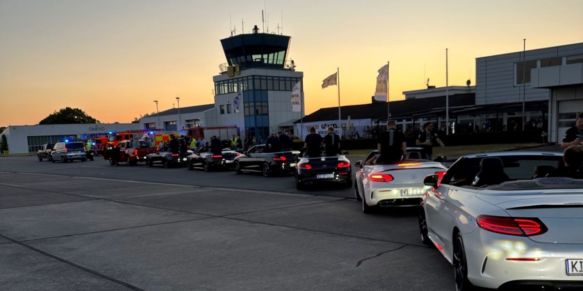 Motorcade on the airport apron