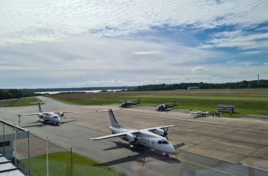 Five aircraft on apron