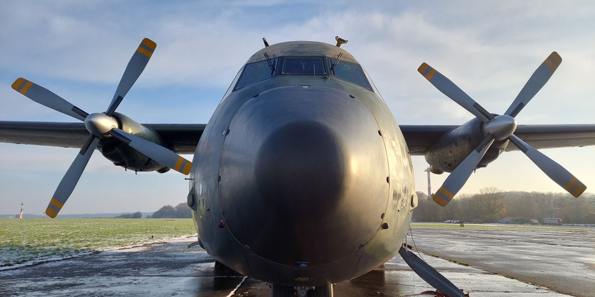 Close front view of one transall