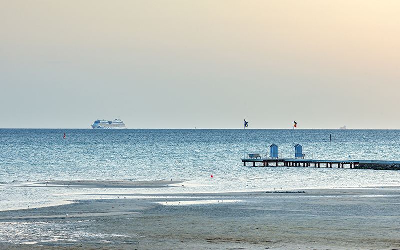 View from the beach to the Kiel Fjord