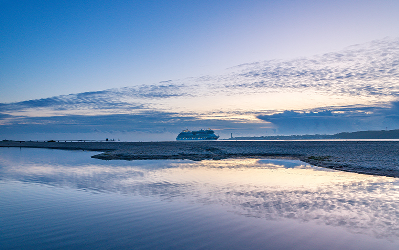 View from the beach to the Kiel Fjord