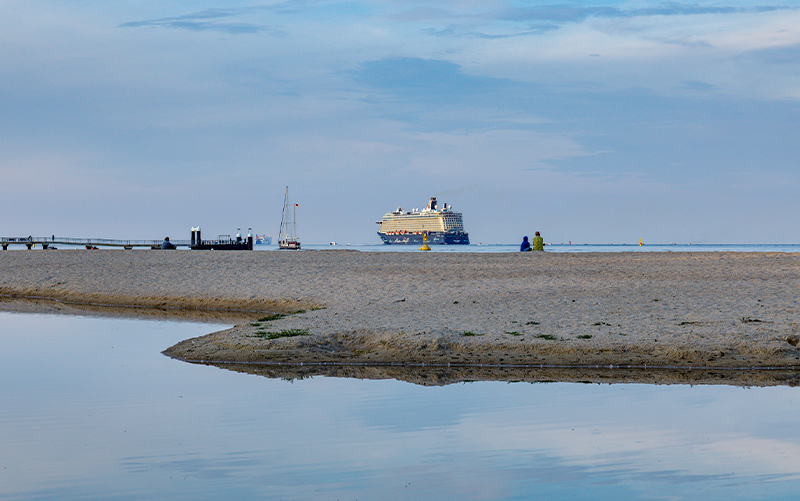 View from the beach to the Kiel Fjord