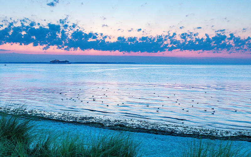 View of the Kiel Fjord in the early morning