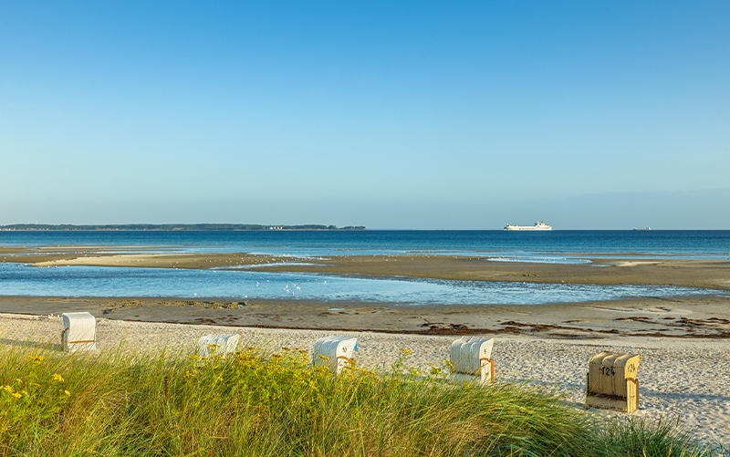 Blick von den Dünen auf die Kieler Förde