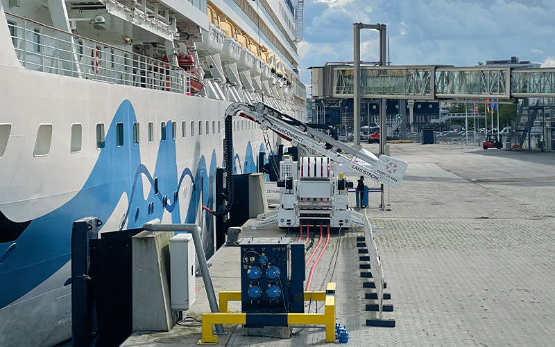 Shore power supply for a cruise ship