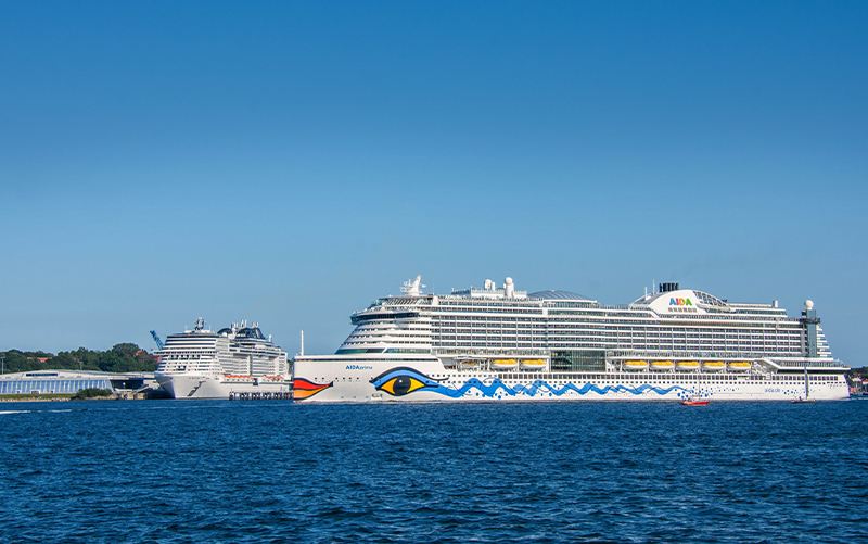 Cruise ships on the Kiel Fjord