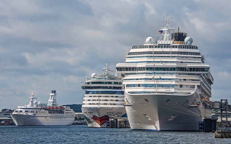 Cruise ships at the port of kiel