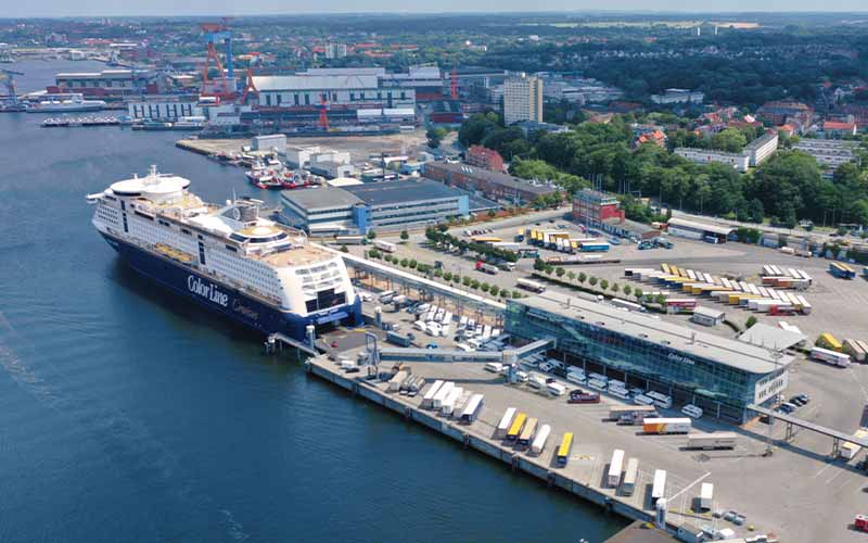 In the picture you can see the Norwaykai terminal with the Color Line ferry.