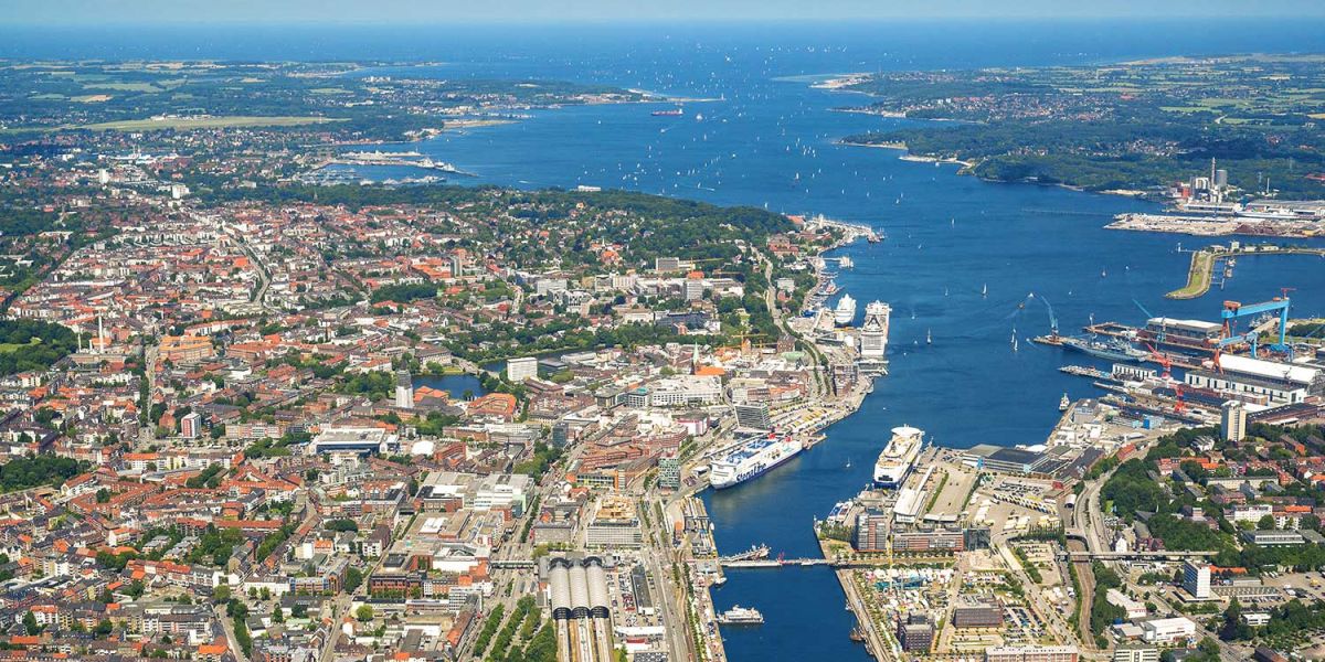 Aerial view Kiel Fjord